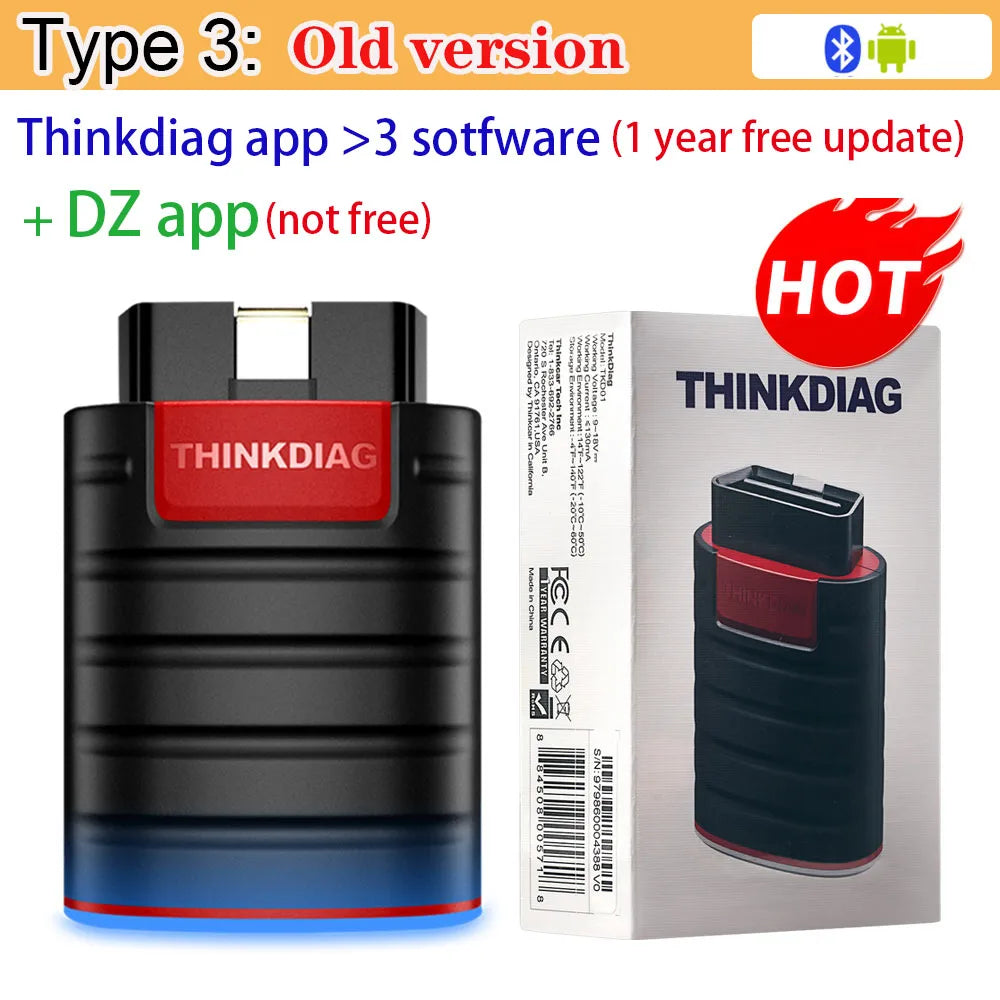 Thinkdiag Hot Version OBD2 Car Diagnostic Tools With Full System 16 reset 1 year free OBD2 Scanner PK X431 iDiag Easydiag 3.0