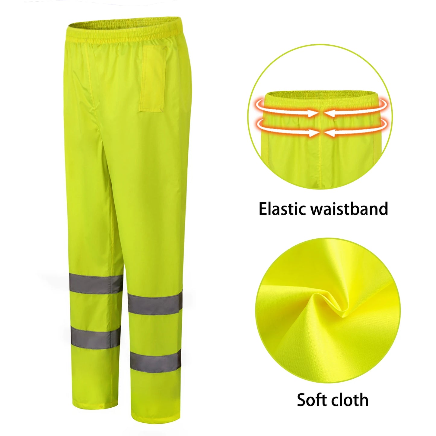 AYKRM HI VIS Reflective Pants Safety Striped Waterproof Windproof Sweatpants Trousers Long Oxford Cycling Hiking Trip