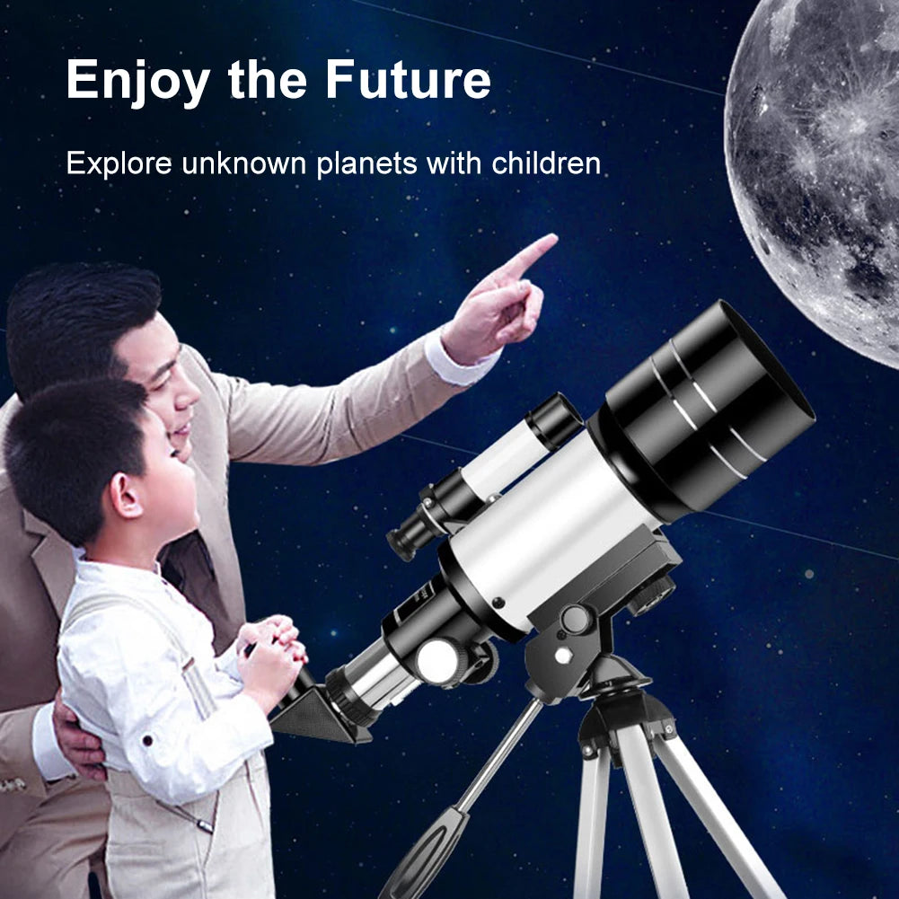 Travel Telescope 300mm Portable Telescope 70mm Aperture Refractor Astronomical Refractor Telescopes Astronomy Beginners Gifts