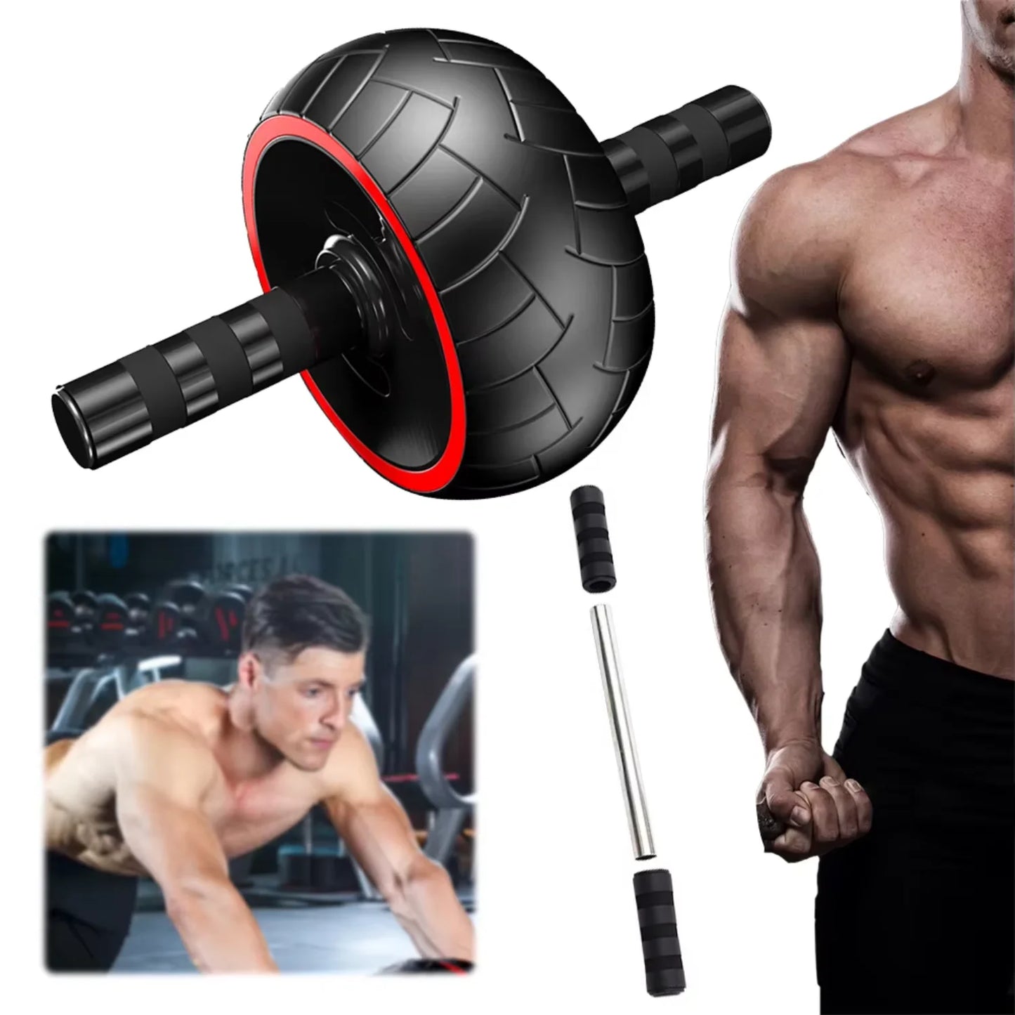 Ab Roller Wheel Abdominal Muscle Trainer Single-Wheel Abdominal Training Roller Non Slip Ab Workout Equipment Core Workout