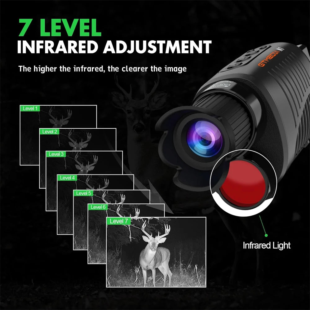 GTGUARD N1 1080P HD Monoculars LCD Screen Day/Night Vision Camera Telescope 300M Full Dark 5X Digital Zoom For Outdoors Hunting