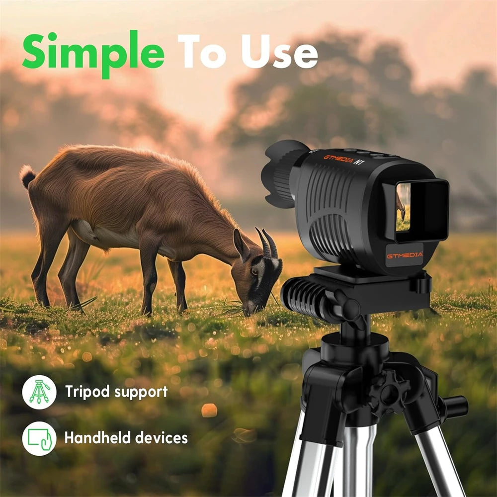 GTGUARD N1 1080P HD Monoculars LCD Screen Day/Night Vision Camera Telescope 300M Full Dark 5X Digital Zoom For Outdoors Hunting