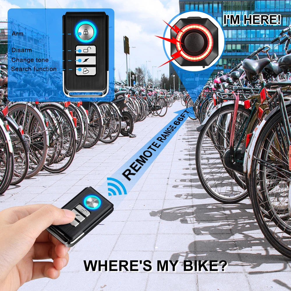 Awapow Bicycle Taillight Alarm Burglar Bike Light USB Charging Smart Auto Brake Sensing Waterproof Anti Theft Smart Bicycle Lamp