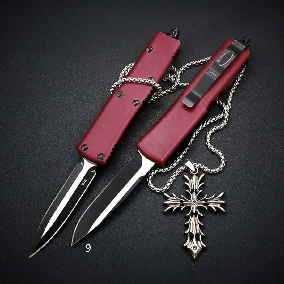 High Quality 7.8" UTX 85 Double-Edged Pocket Knife Aluminum Handle Camping Knives Accessory Knife For Men Gift