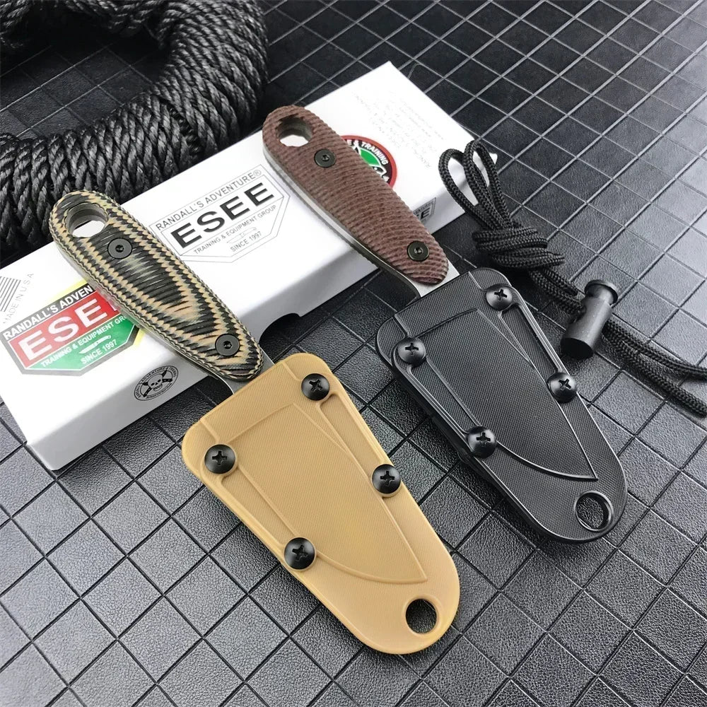 ESEE Izula Bushcraft Multi-purpose Fixed Blade Survival Knife D2 Steel G10 Handle with Rope Hole Sheath Outdoor Multitools Knife