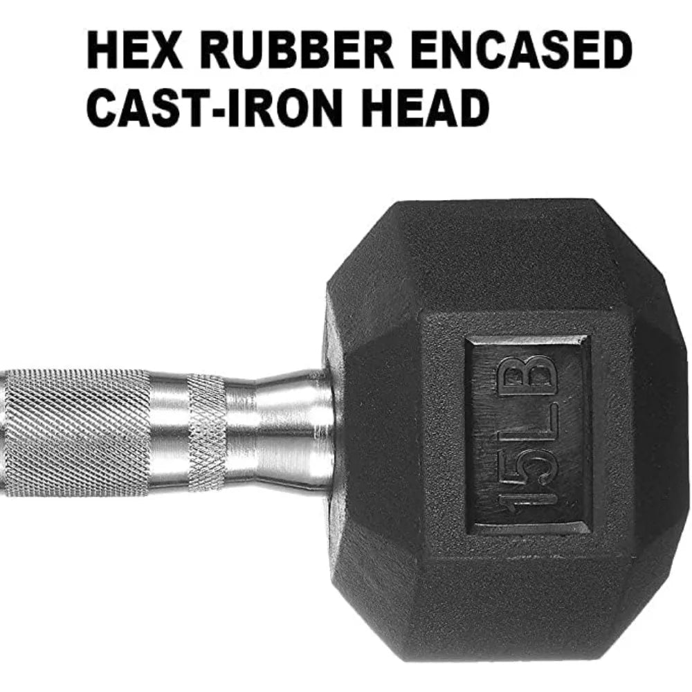 Dumbbell Set Rubber Encased Hex Dumbbell Weights Dumbbells Set Home Weight Set No Rack, A Pairs of 20 25 30, 35, 40 Dumbbells