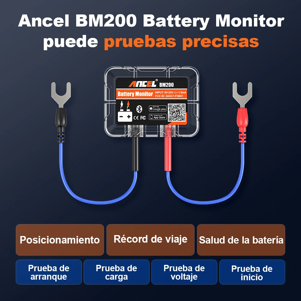 ANCEL BM200 12V Battery Monitor Wireless Bluetooth Auto Battery Health APP Monitoring Battery Tester Tools For Android IOS
