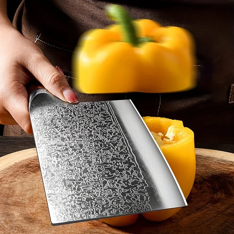1pc Damascus Japan Kitchen Knife, Professional Japanese VG-10 Steel Meat Cleaver Knife for Meat Cutting, Sharp Hand Forged Meat