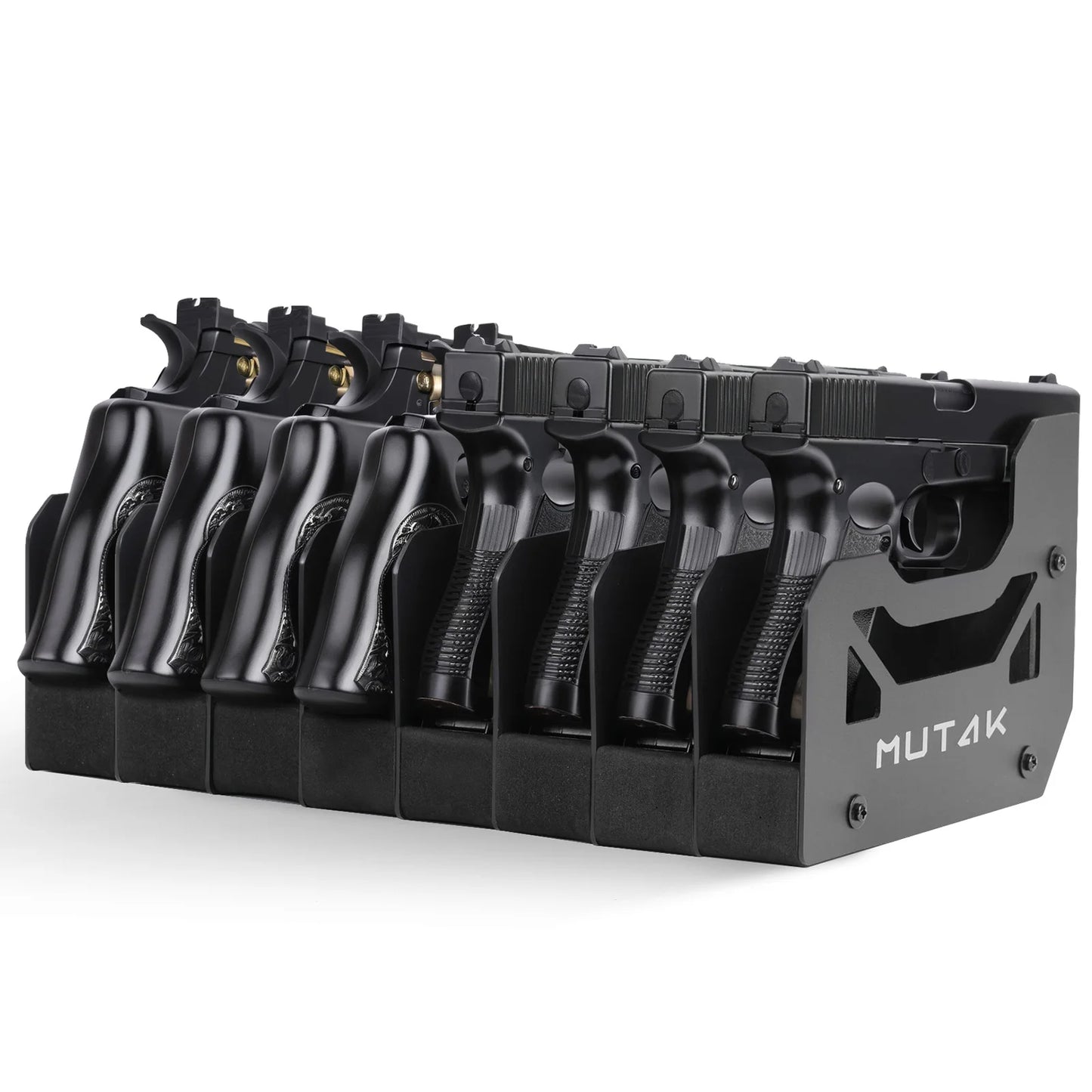 4/6/8 Slot Foam Pistol Rack for Gun Safe,Handgun Rack with Anti-slip Magnetic Strip,Firearm Revolver Storage Pistols Holder