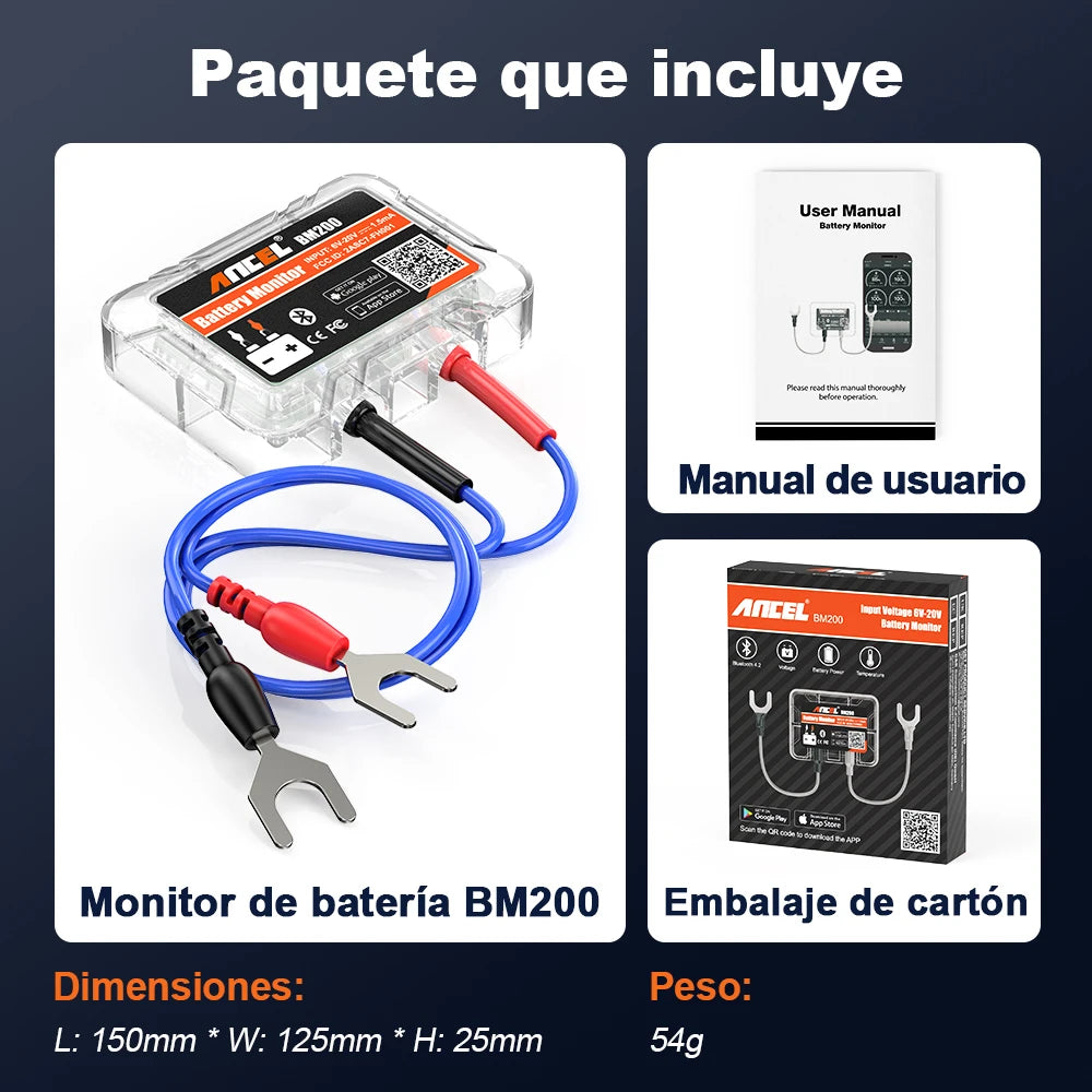 ANCEL BM200 12V Battery Monitor Wireless Bluetooth Auto Battery Health APP Monitoring Battery Tester Tools For Android IOS