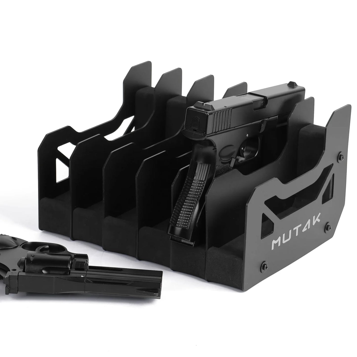 4/6/8 Slot Foam Pistol Rack for Gun Safe,Handgun Rack with Anti-slip Magnetic Strip,Firearm Revolver Storage Pistols Holder