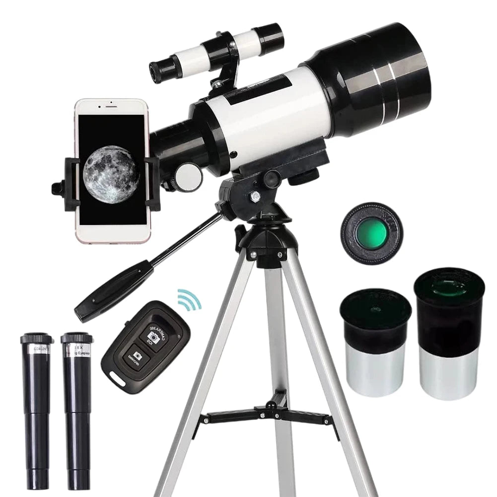 Travel Telescope 300mm Portable Telescope 70mm Aperture Refractor Astronomical Refractor Telescopes Astronomy Beginners Gifts
