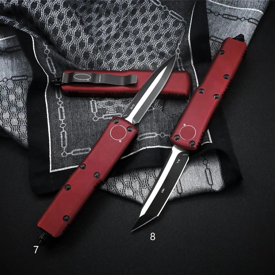 High Quality 7.8" UTX 85 Double-Edged Pocket Knife Aluminum Handle Camping Knives Accessory Knife For Men Gift