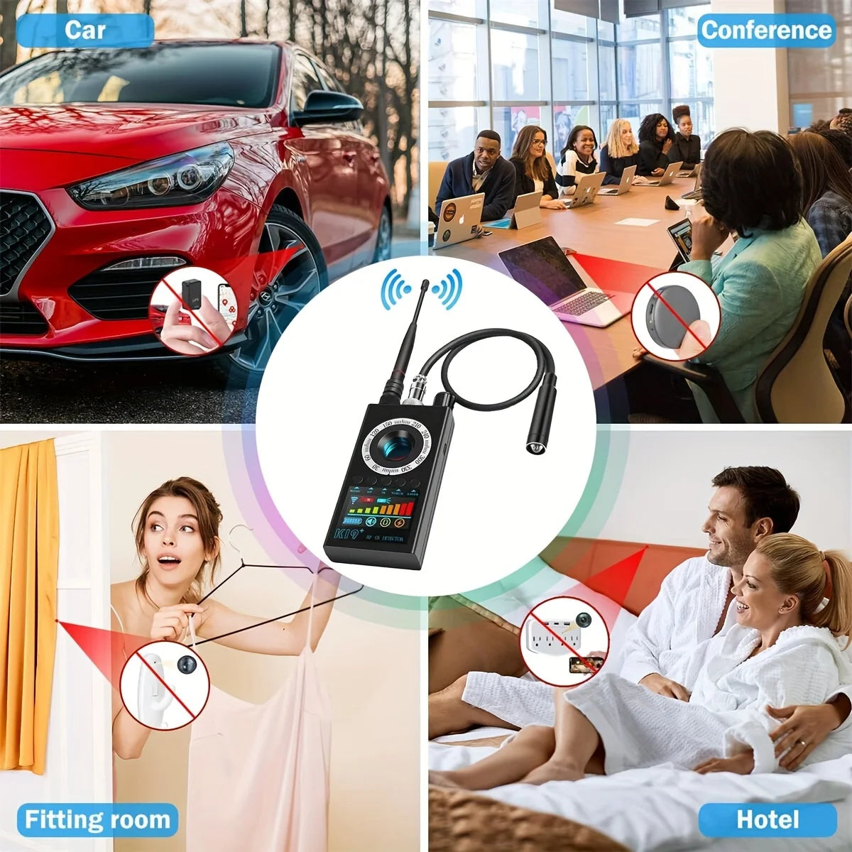Hidden Camera Detectors Device Detector,Spy Detector,RF/Bug Signal Scanning/IR Mode Detection/Magnetic Field Detection