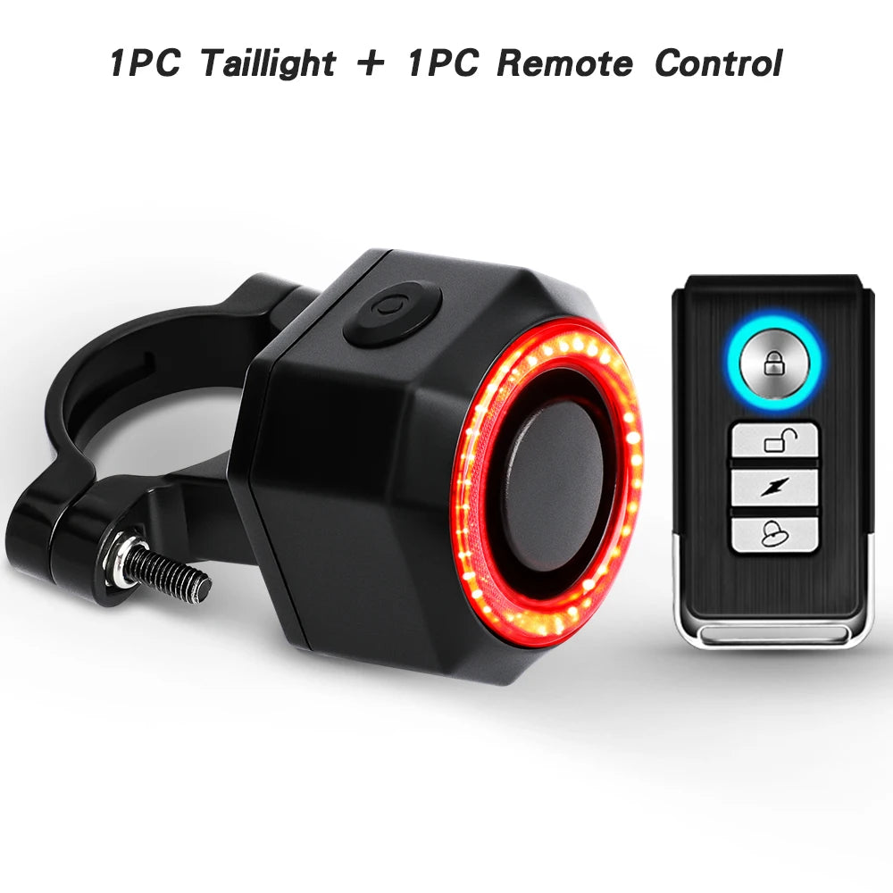Awapow Bicycle Taillight Alarm Burglar Bike Light USB Charging Smart Auto Brake Sensing Waterproof Anti Theft Smart Bicycle Lamp