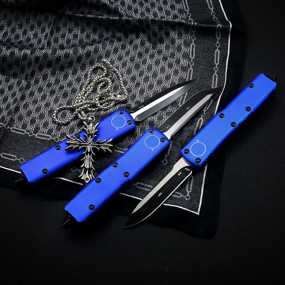 High Quality 7.8" UTX 85 Double-Edged Pocket Knife Aluminum Handle Camping Knives Accessory Knife For Men Gift