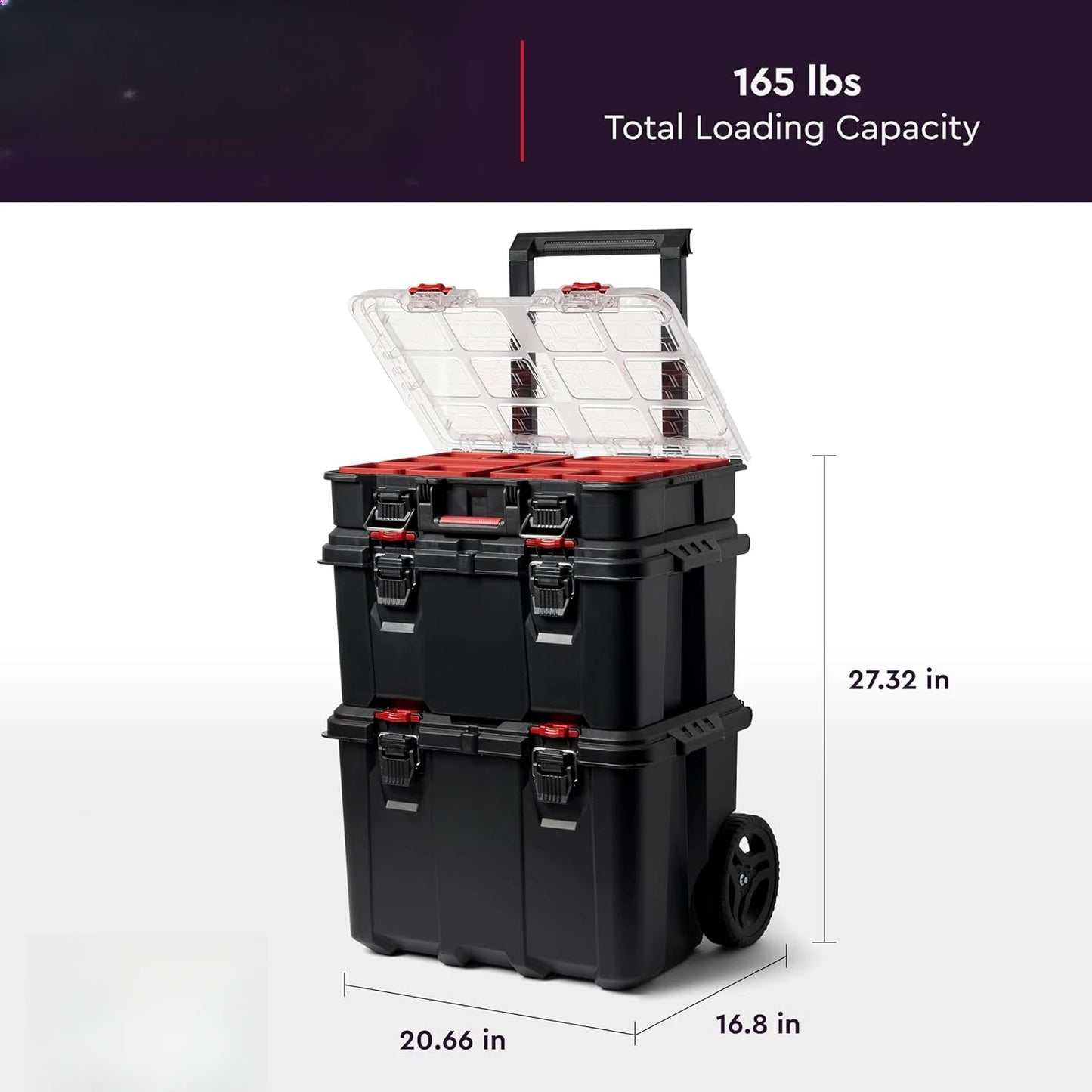 Modular Tools Organizer for Garage Storage and DIY, Resin Rolling Tool Box System for Small Parts