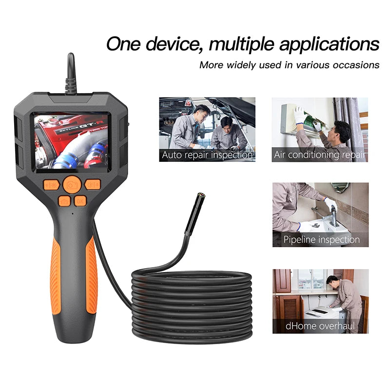 Endoscope Camera with Light 2.8 Inch Screen Scope Camera HD1080P 8MM Lens Pipe Inspection USB Borescope 8 LED 2600mAh