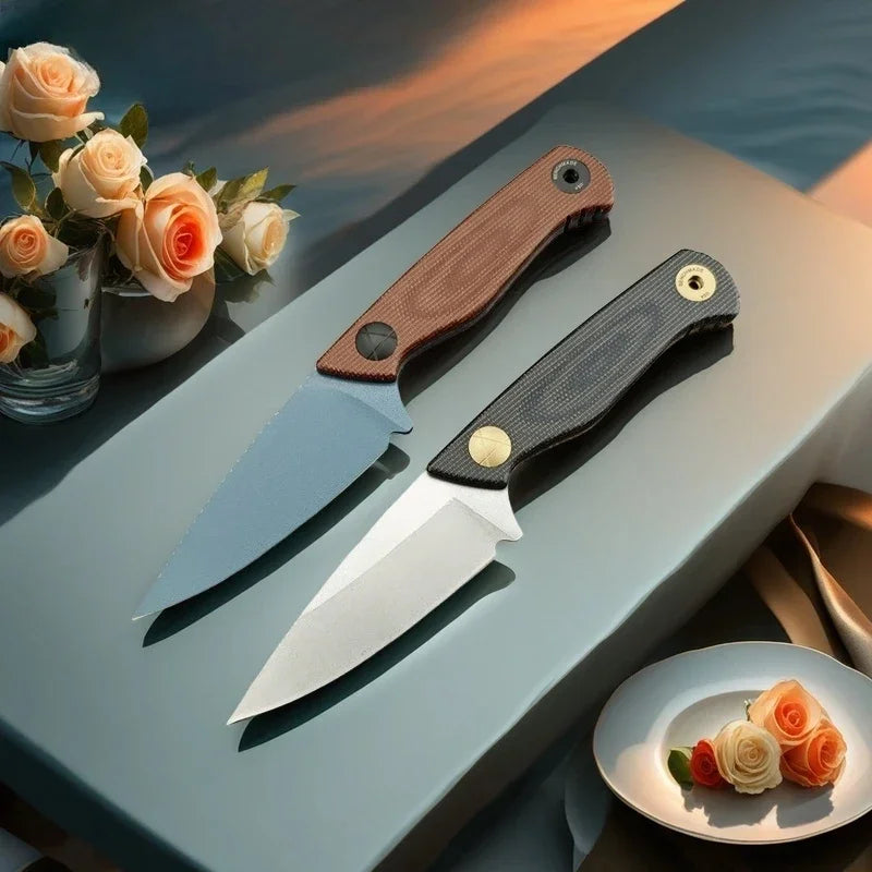 Straight BM 203BT Tactical Knife D2 Blade Linen Handle with Protective Sheath Portable Outdoor Camping Knives Gitfs for Men
