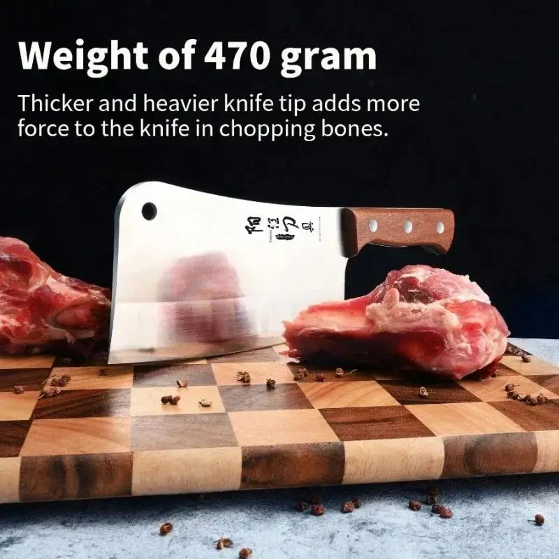 Heavy-Duty Butcher's Bone Cutting Knife-Thick Blade for Effortless Chopping, Large Bones-Professional-Grade Quality for Home Use