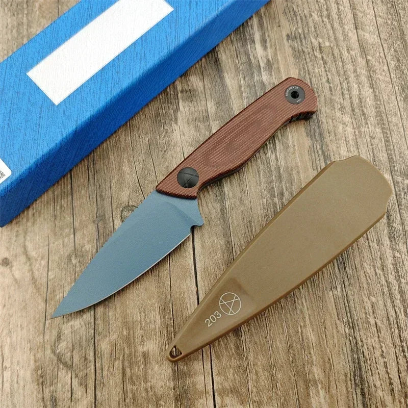 Straight BM 203BT Tactical Knife D2 Blade Linen Handle with Protective Sheath Portable Outdoor Camping Knives Gitfs for Men