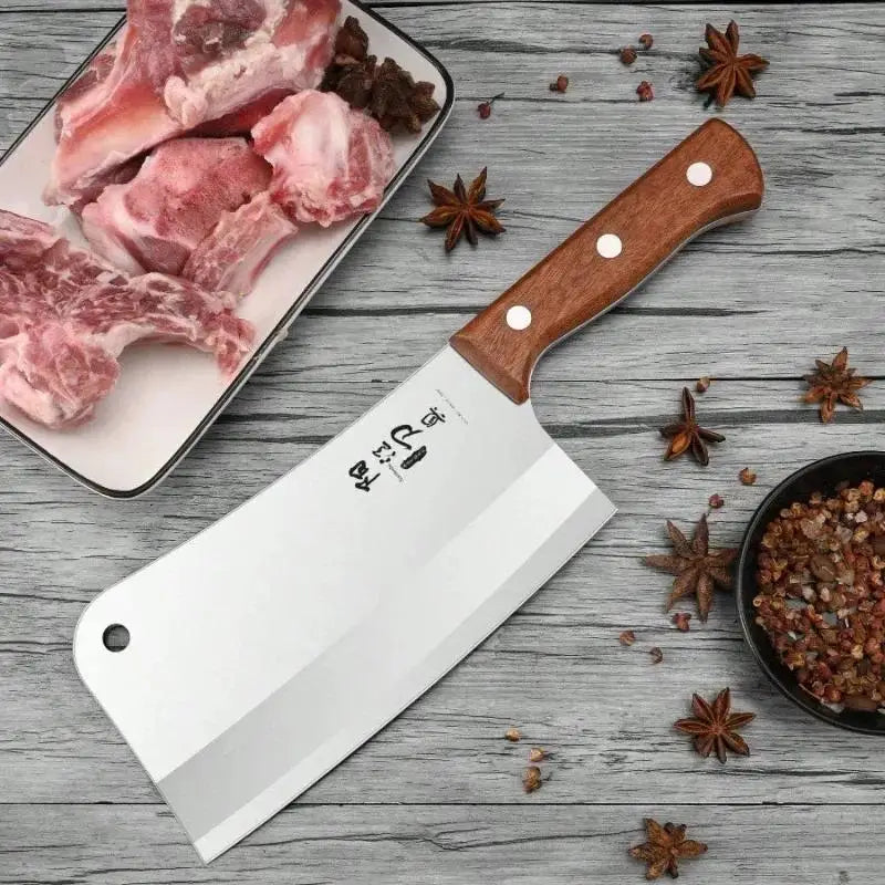Heavy-Duty Butcher's Bone Cutting Knife-Thick Blade for Effortless Chopping, Large Bones-Professional-Grade Quality for Home Use
