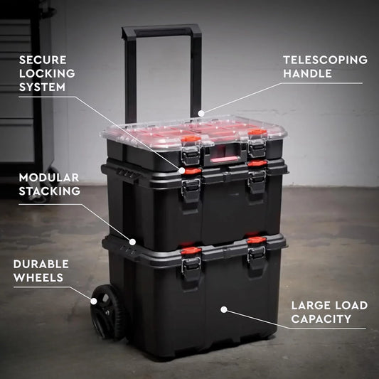 Modular Tools Organizer for Garage Storage and DIY,  Resin Rolling Tool Box System for Small Parts