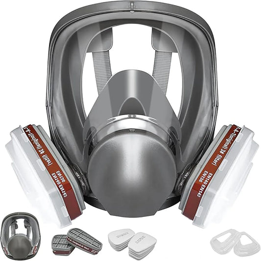 Respirator Mask with Filters Set 6800 Full Face Gas Masks with Cartridge for Organic Vapor Paint Chemical Dust painting 15in1