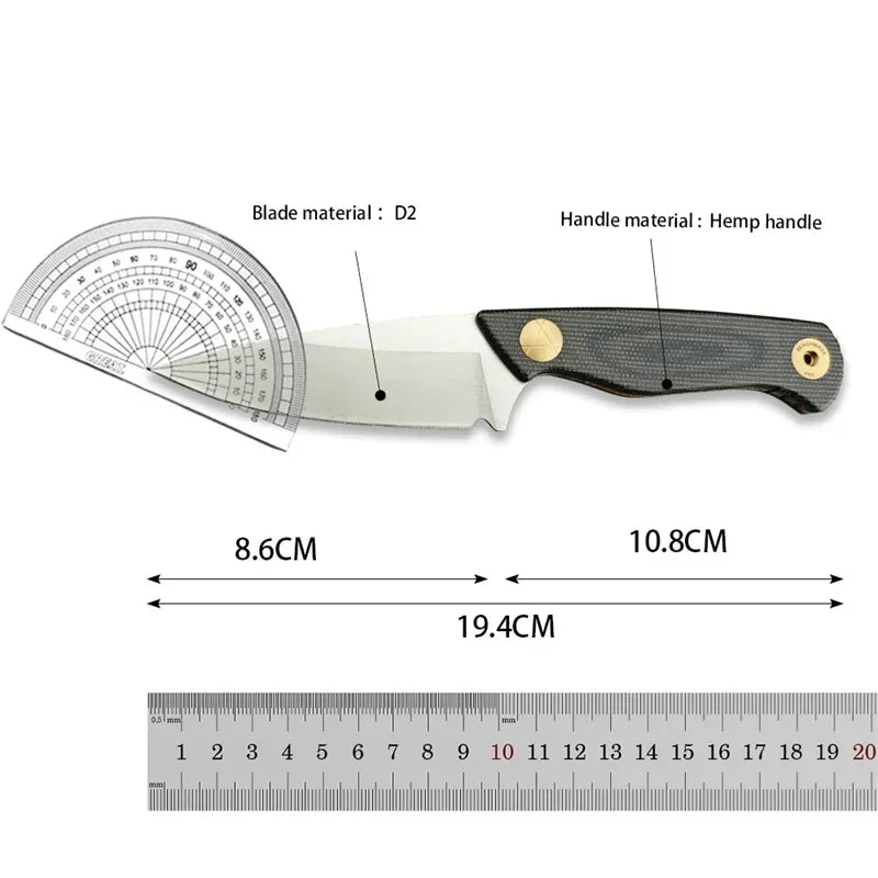 Straight BM 203BT Tactical Knife D2 Blade Linen Handle with Protective Sheath Portable Outdoor Camping Knives Gitfs for Men