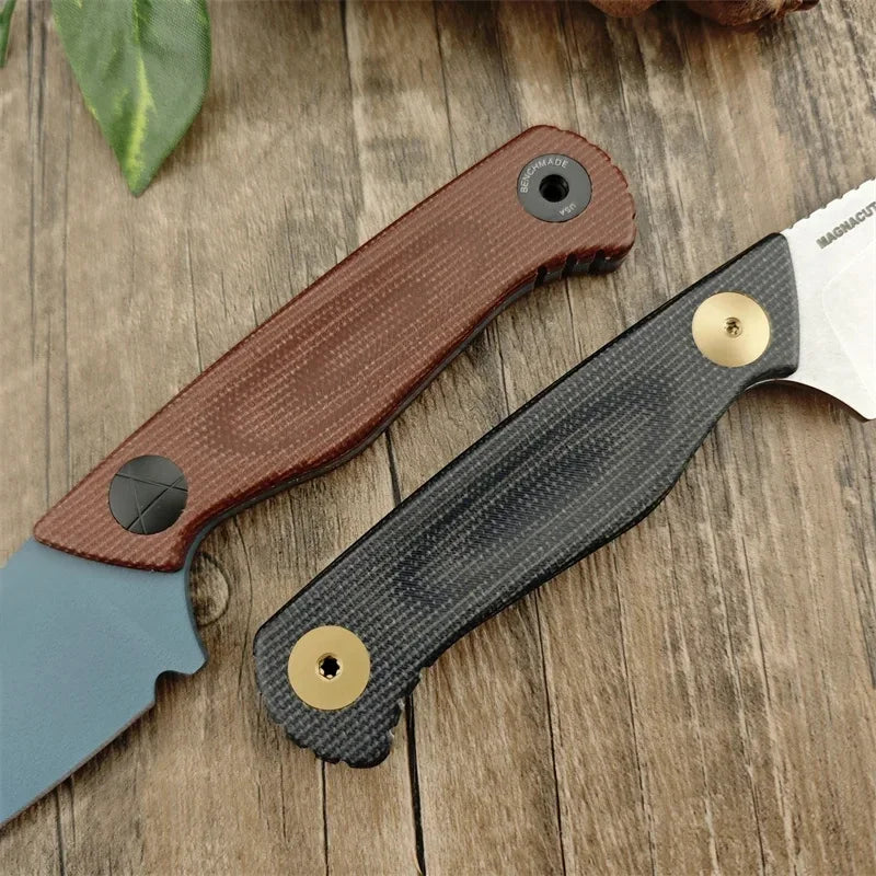Straight BM 203BT Tactical Knife D2 Blade Linen Handle with Protective Sheath Portable Outdoor Camping Knives Gitfs for Men
