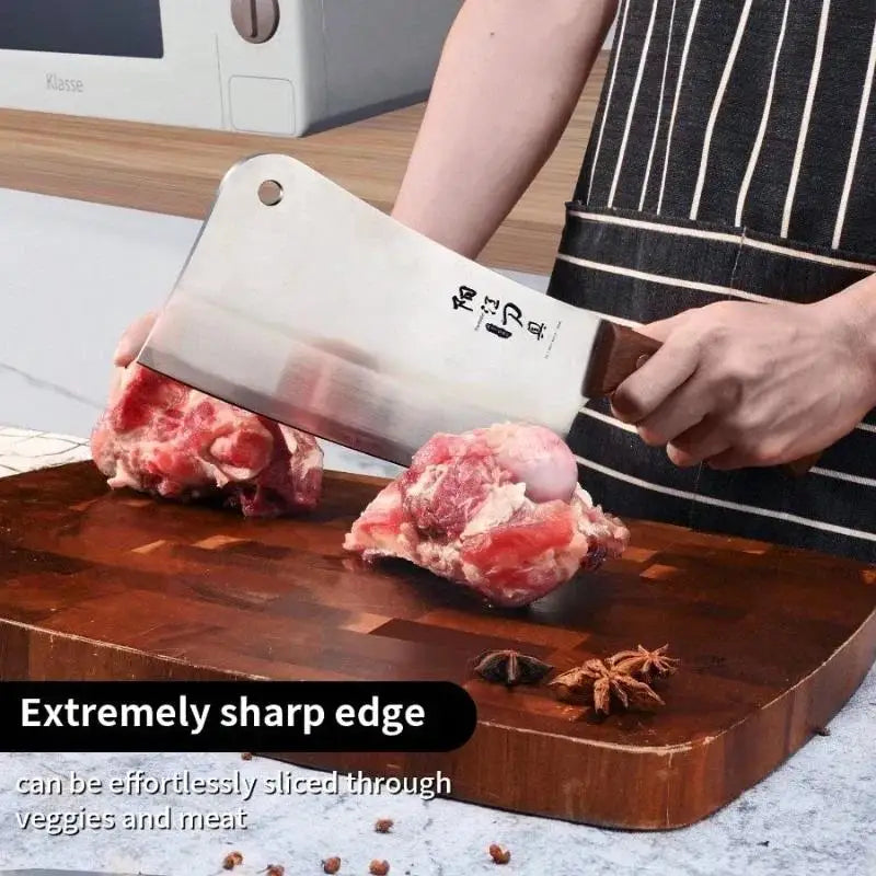 Heavy-Duty Butcher's Bone Cutting Knife-Thick Blade for Effortless Chopping, Large Bones-Professional-Grade Quality for Home Use