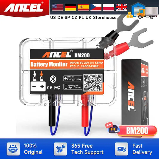 ANCEL BM200 12V Battery Monitor Wireless Bluetooth Auto Battery Health APP Monitoring Battery Tester Tools For Android IOS